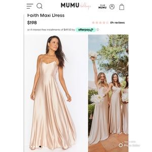 Show Me Your MuMu Champagne Satin Faith Maxi Dress